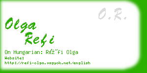 olga refi business card